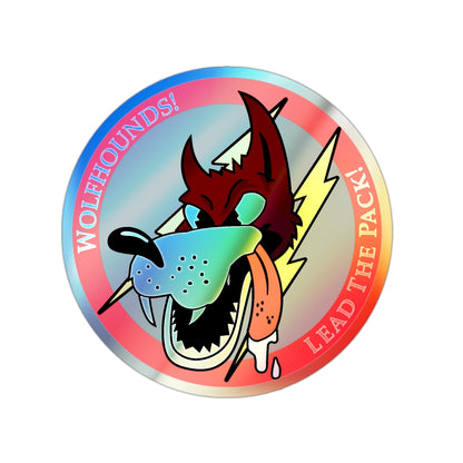 Red Wolfhound Patch (U.S. Air Force) Holographic STICKER Die-Cut Vinyl Decal-2 Inch-The Sticker Space