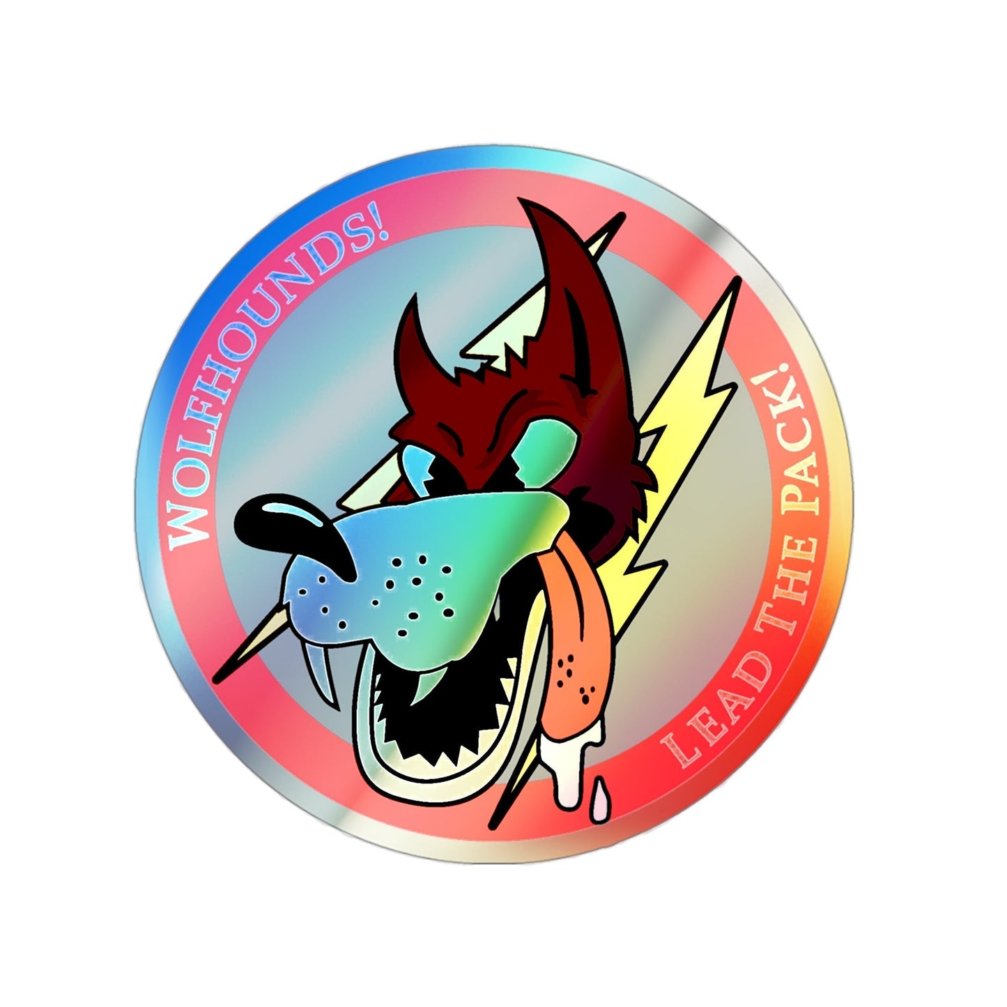 Red Wolfhound Patch (U.S. Air Force) Holographic STICKER Die-Cut Vinyl Decal-3 Inch-The Sticker Space