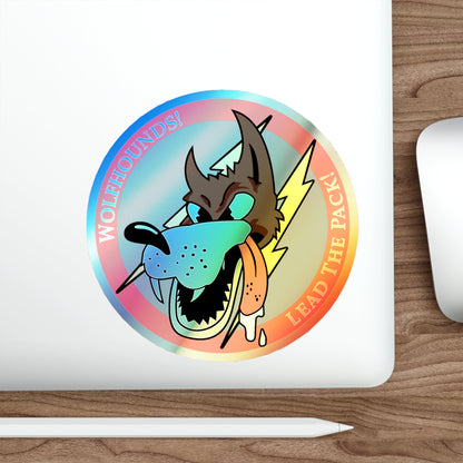 Red Wolfhound Patch (U.S. Air Force) Holographic STICKER Die-Cut Vinyl Decal-The Sticker Space