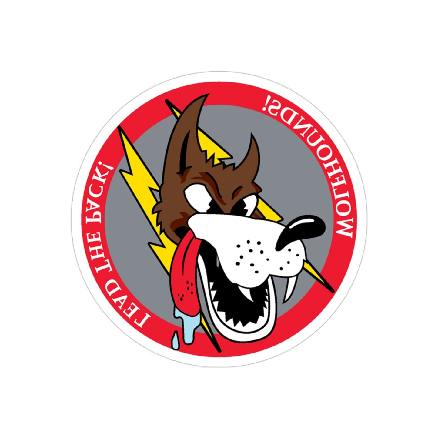 Red Wolfhound Patch (U.S. Air Force) REVERSE PRINT Transparent STICKER-3" × 3"-The Sticker Space