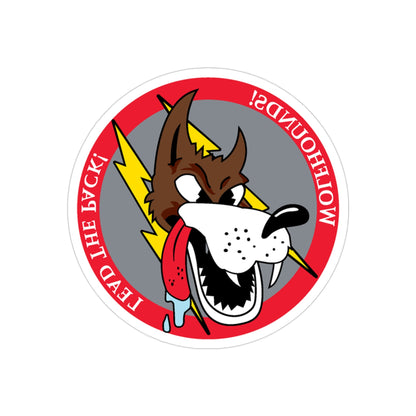 Red Wolfhound Patch (U.S. Air Force) REVERSE PRINT Transparent STICKER-3" × 3"-The Sticker Space