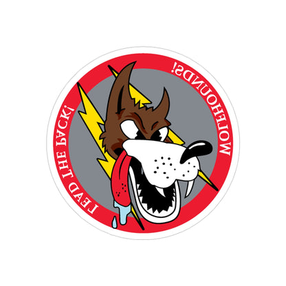 Red Wolfhound Patch (U.S. Air Force) REVERSE PRINT Transparent STICKER-5" × 5"-The Sticker Space