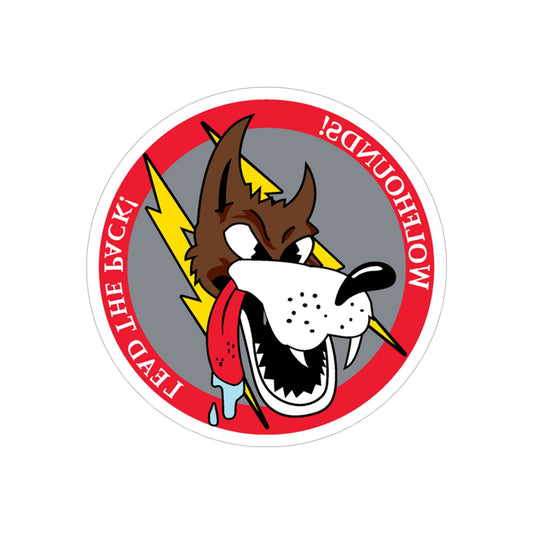 Red Wolfhound Patch (U.S. Air Force) REVERSE PRINT Transparent STICKER-6" × 6"-The Sticker Space