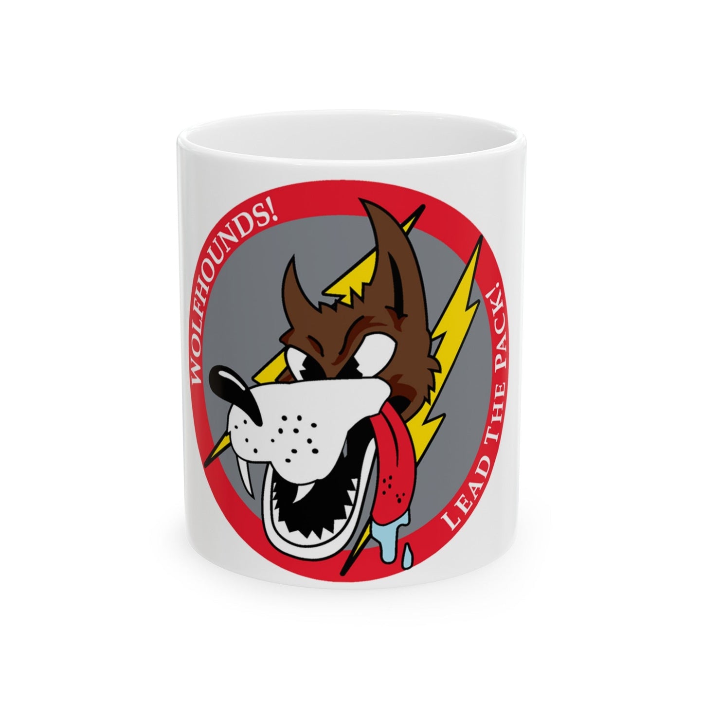 Red Wolfhound Patch (U.S. Air Force) White Coffee Mug-11oz-The Sticker Space