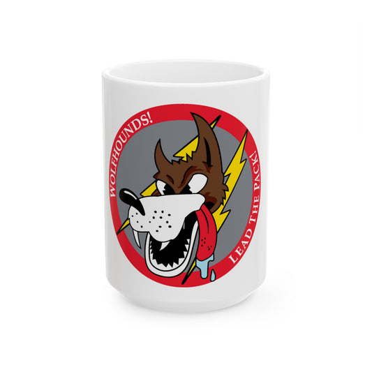 Red Wolfhound Patch (U.S. Air Force) White Coffee Mug-15oz-The Sticker Space