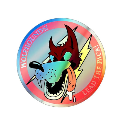 Red Wolfhound Patch (U.S. Air Force) Holographic STICKER Die-Cut Vinyl Decal - The Sticker Space
