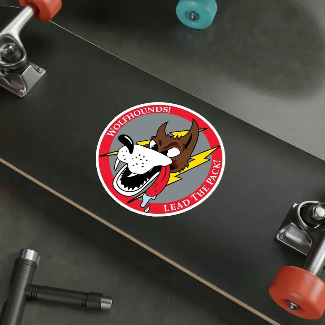 Red Wolfhound Patch (U.S. Air Force) STICKER Vinyl Die-Cut Decal - The Sticker Space