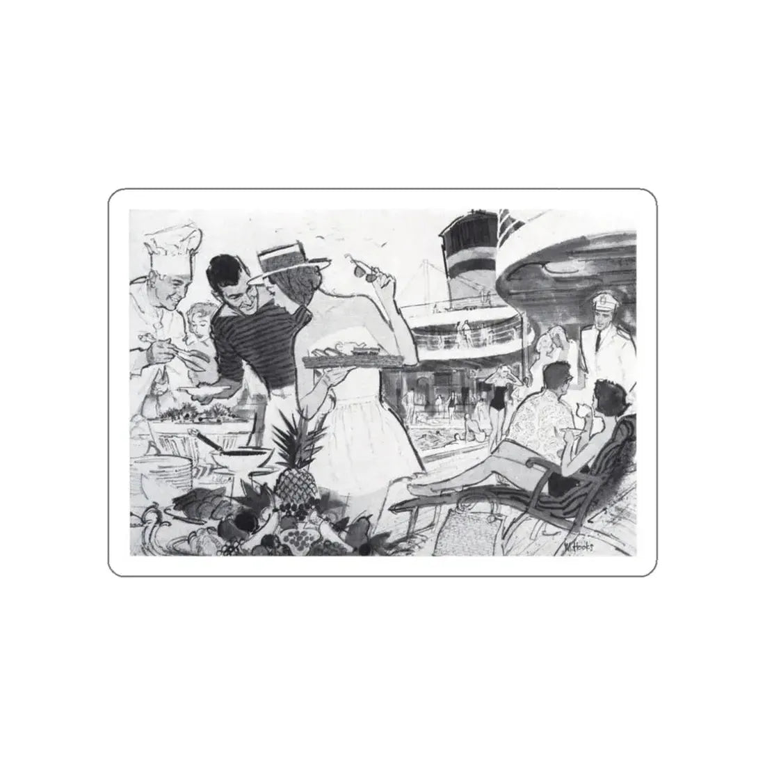 Redbook Magazine Illustration, December 1958 (Magazine Illustration) STICKER Vinyl Die-Cut Decal - The Sticker Space