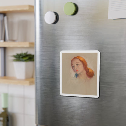 Redhead (Magazine Illustration) Refrigerator Magnet-The Sticker Space