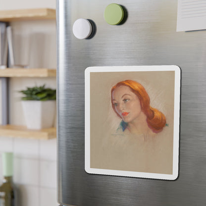 Redhead (Magazine Illustration) Refrigerator Magnet-The Sticker Space