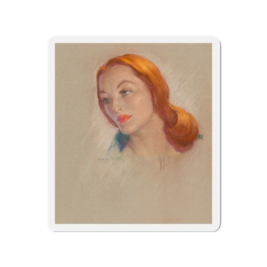 Redhead (Magazine Illustration) Refrigerator Magnet-2" x 2"-The Sticker Space