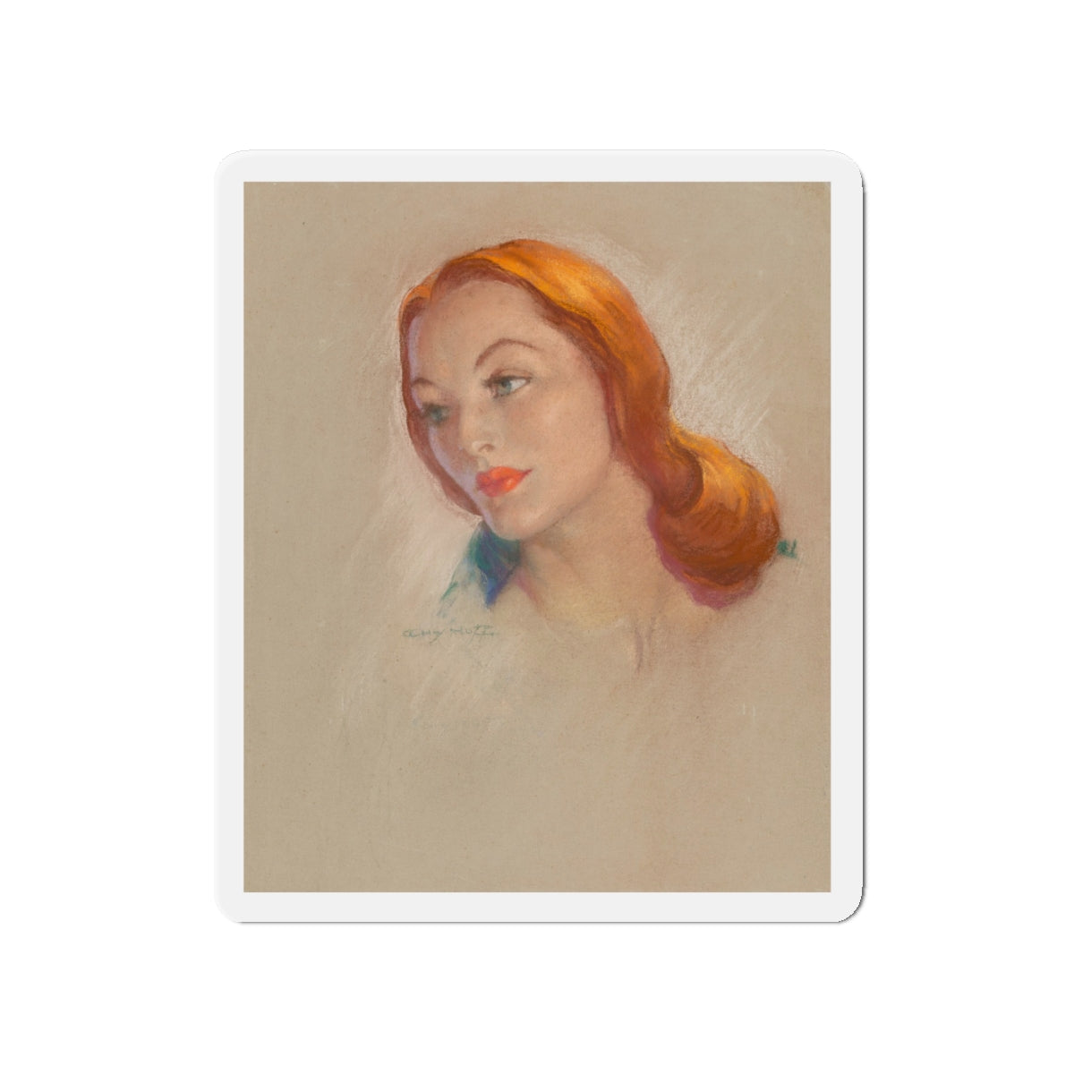 Redhead (Magazine Illustration) Refrigerator Magnet-4" x 4"-The Sticker Space