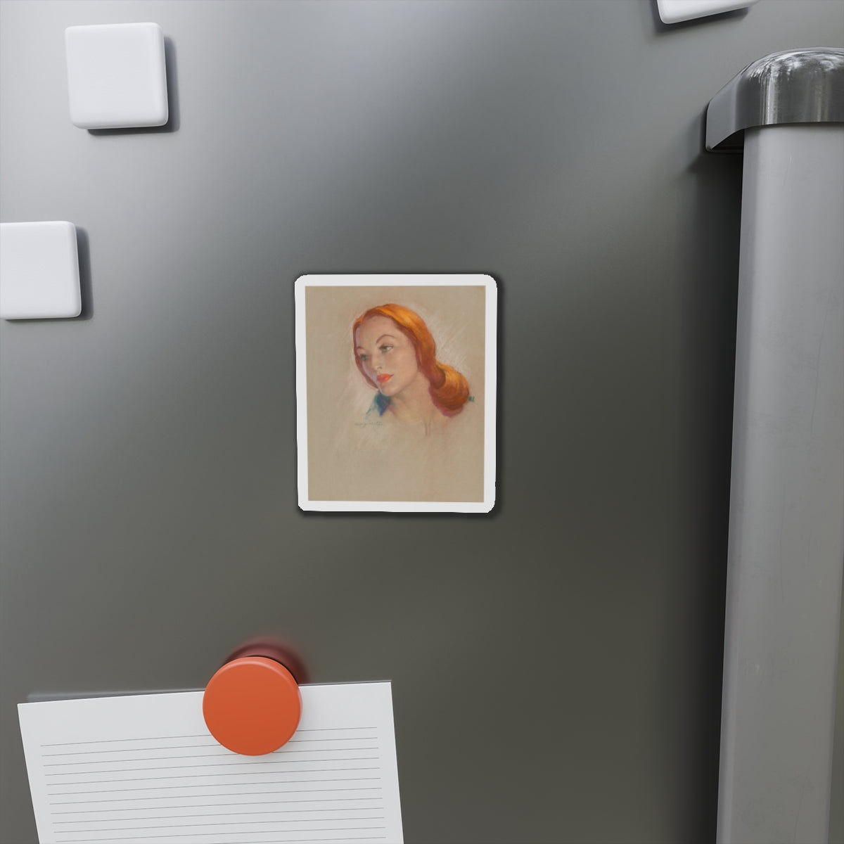 Redhead (Magazine Illustration) Refrigerator Magnet-The Sticker Space