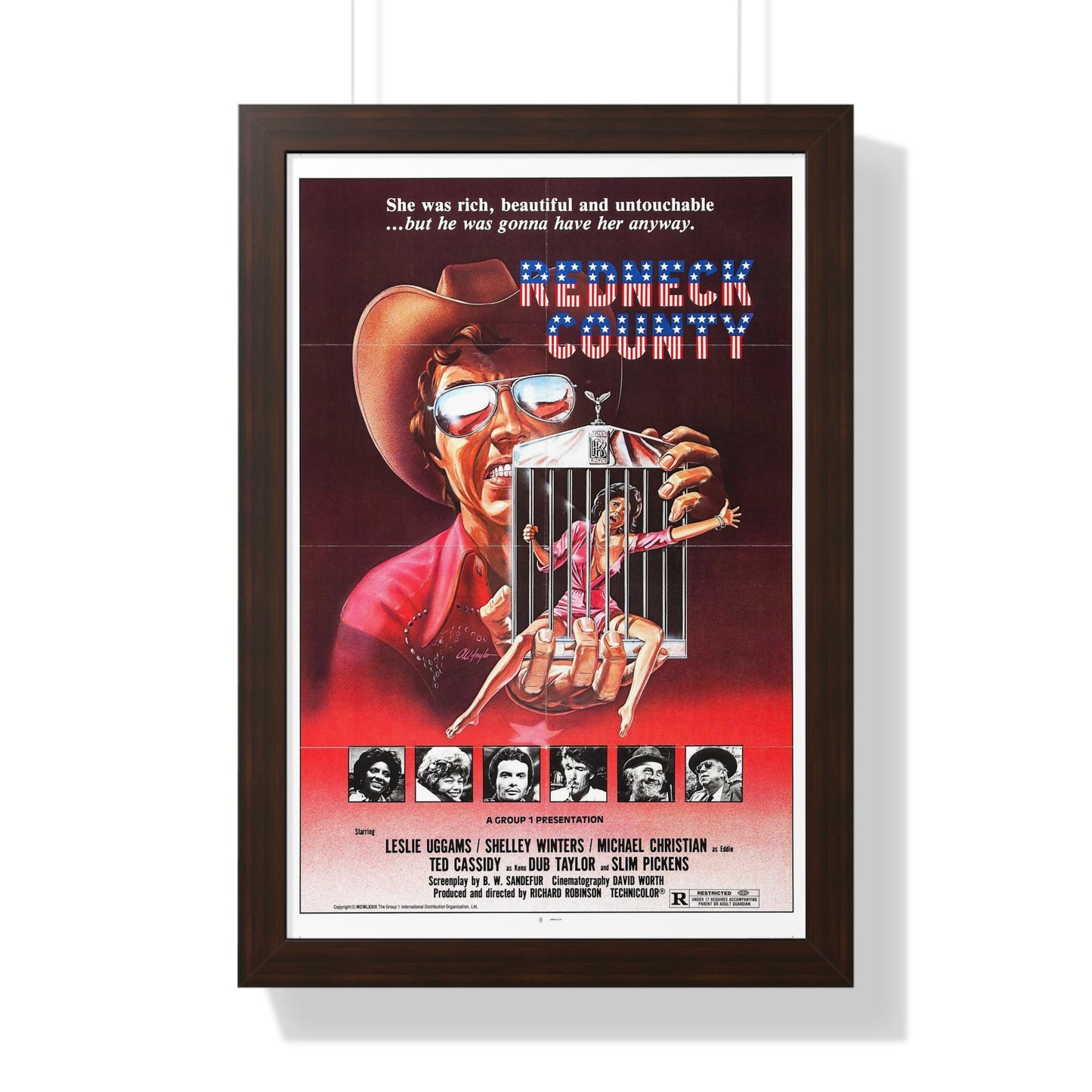 REDNECK COUNTY (POOR PRETTY EDDIE) 1975 - Framed Movie Poster-16″ x 24″-The Sticker Space