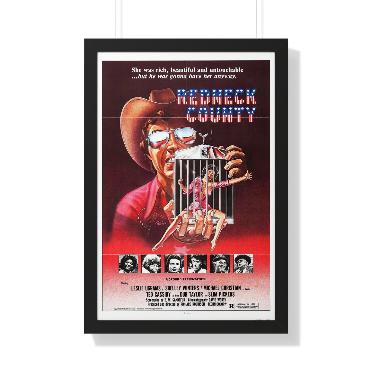 REDNECK COUNTY (POOR PRETTY EDDIE) 1975 - Framed Movie Poster-20" x 30"-The Sticker Space