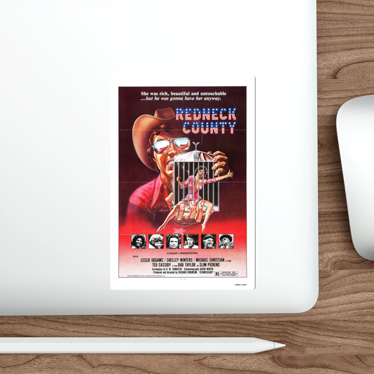 REDNECK COUNTY (POOR PRETTY EDDIE) 1975 Movie Poster STICKER Vinyl Die-Cut Decal-The Sticker Space