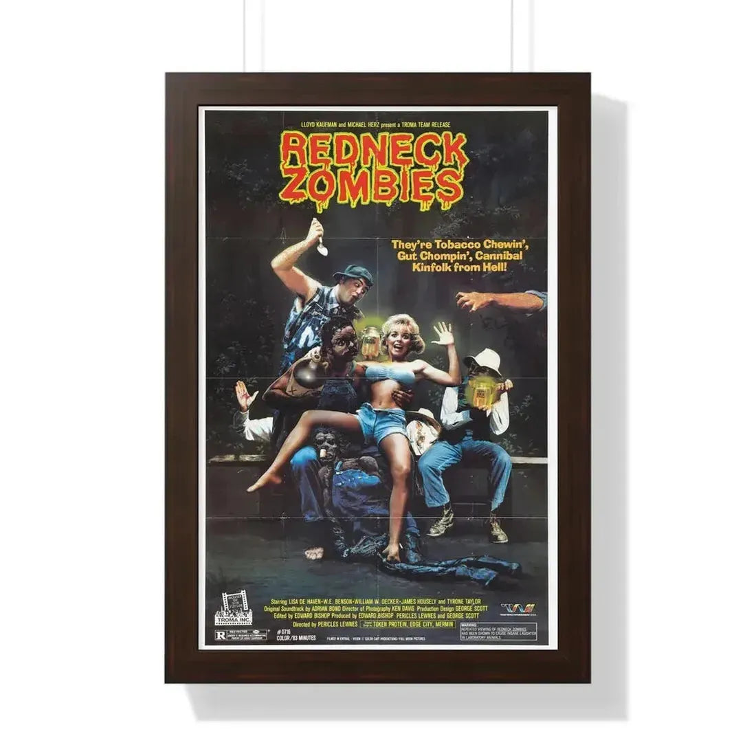 REDNECK ZOMBIES (2) 1989 - Framed Movie Poster 16″ x 24″ Walnut - The Sticker Space