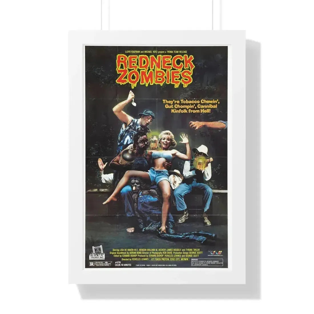 REDNECK ZOMBIES (2) 1989 - Framed Movie Poster 16″ x 24″ White - The Sticker Space