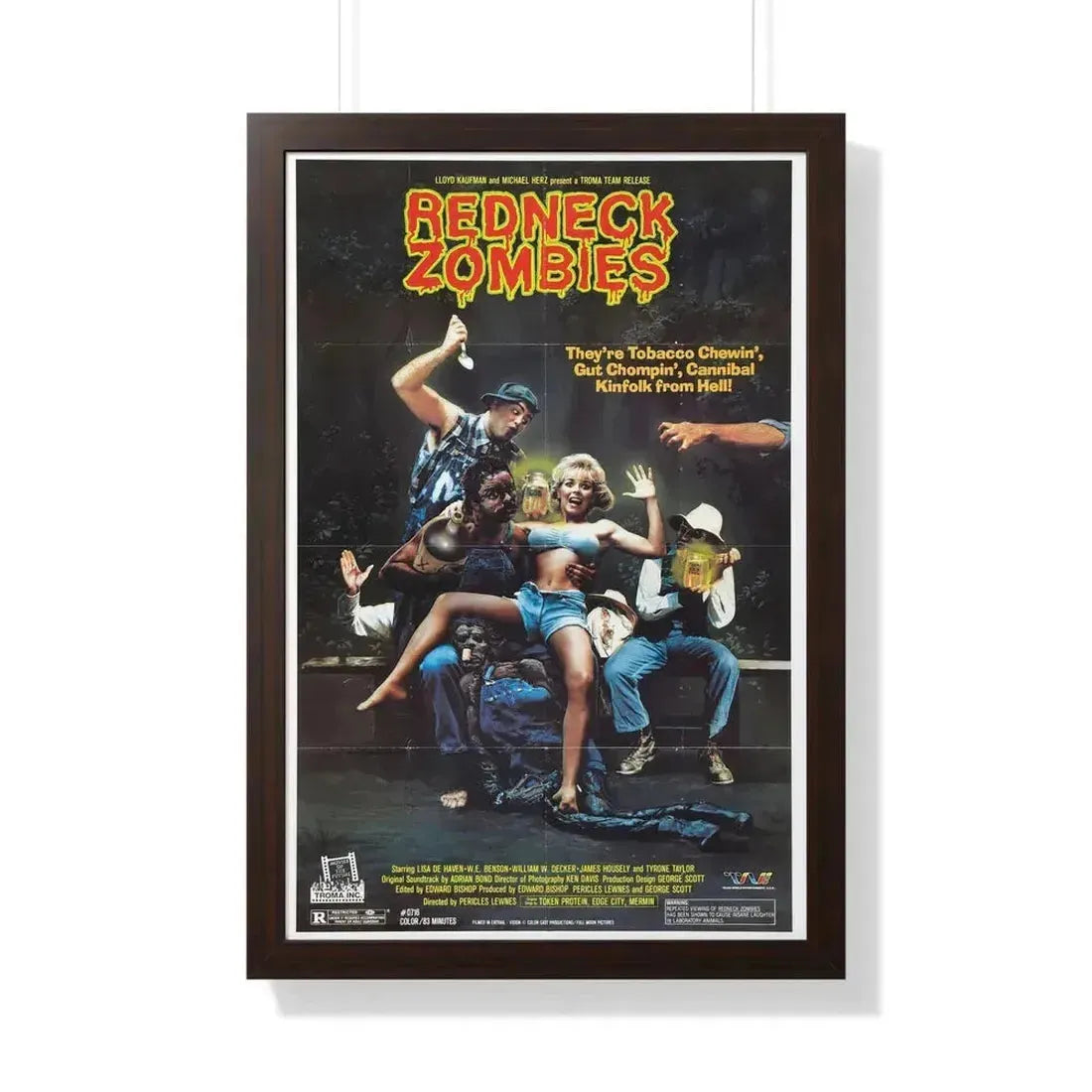 REDNECK ZOMBIES (2) 1989 - Framed Movie Poster 20" x 30" Walnut - The Sticker Space