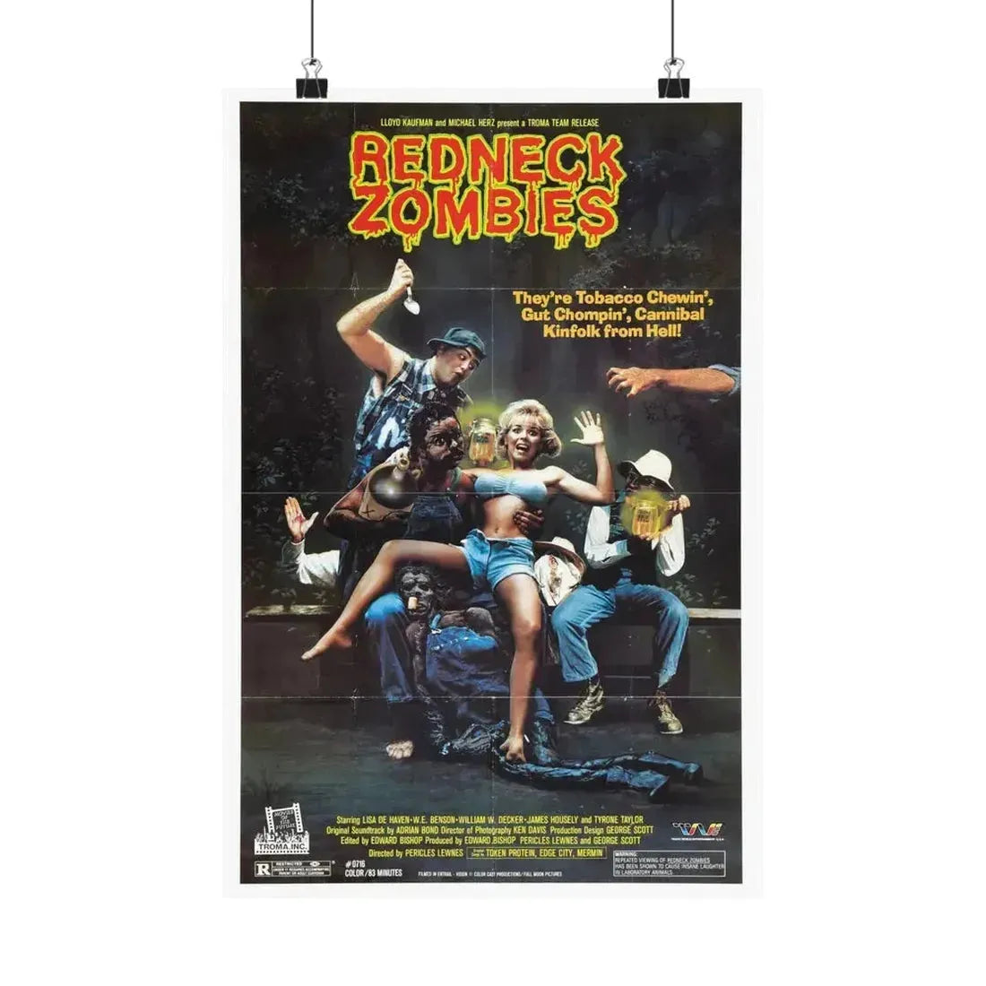 REDNECK ZOMBIES (2) 1989 - Paper Movie Poster 12″ x 18″ Matte - The Sticker Space