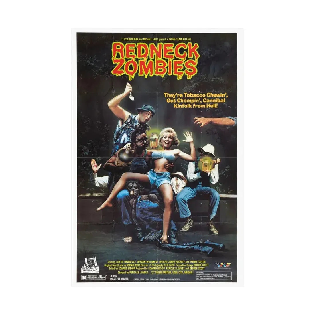 REDNECK ZOMBIES (2) 1989 - Paper Movie Poster - The Sticker Space