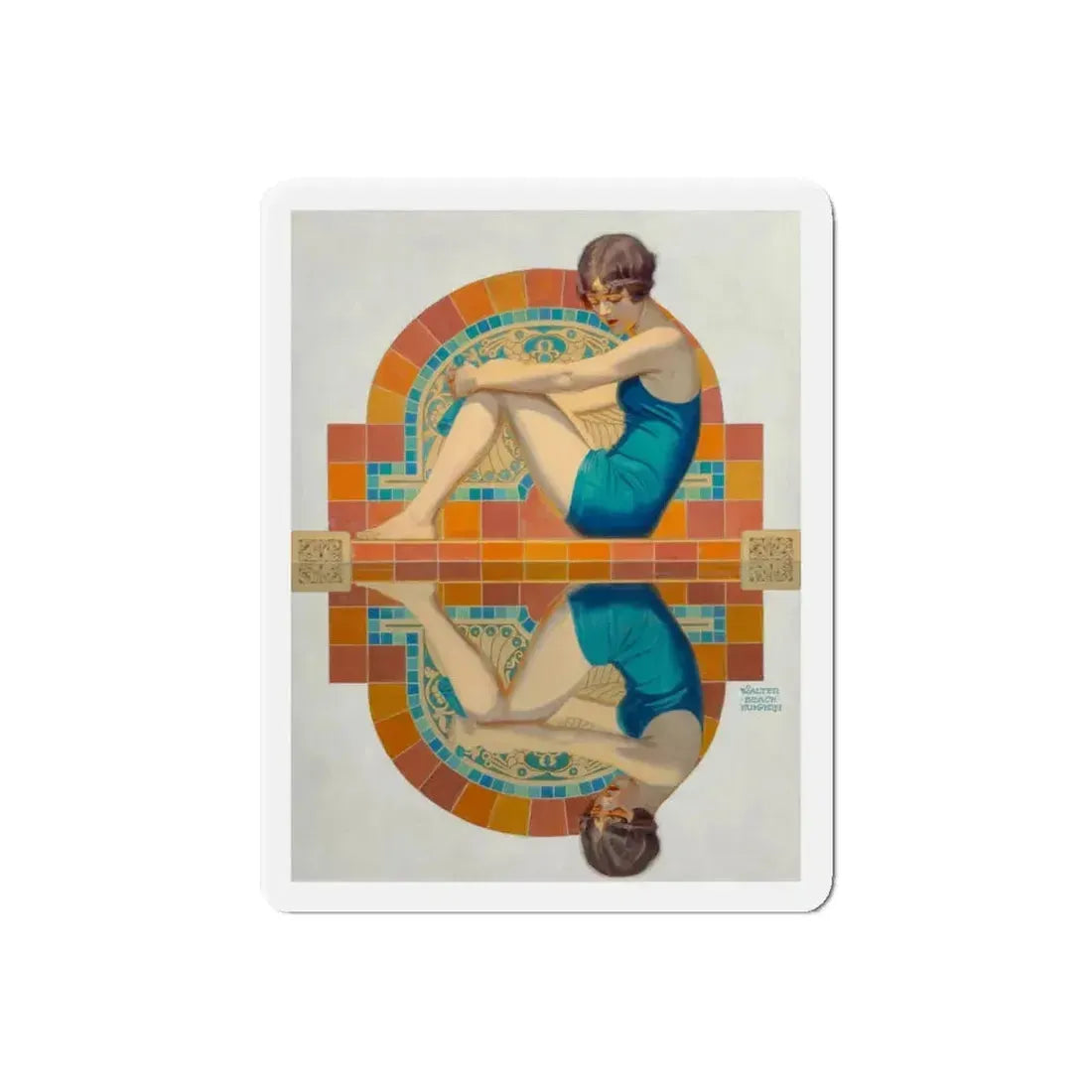 Reflection, Collier's magazine cover, June 15, 1929 (Magazine Illustration) Refrigerator Magnet 6 Inch Die-Cut - The Sticker Space