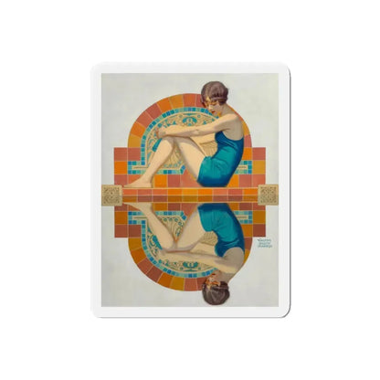 Reflection, Collier's magazine cover, June 15, 1929 (Magazine Illustration) Refrigerator Magnet 6 Inch Die-Cut - The Sticker Space