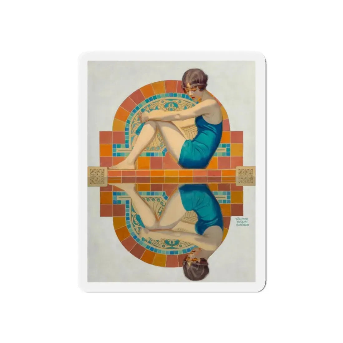 Reflection, Collier's magazine cover, June 15, 1929 (Magazine Illustration) Refrigerator Magnet - The Sticker Space