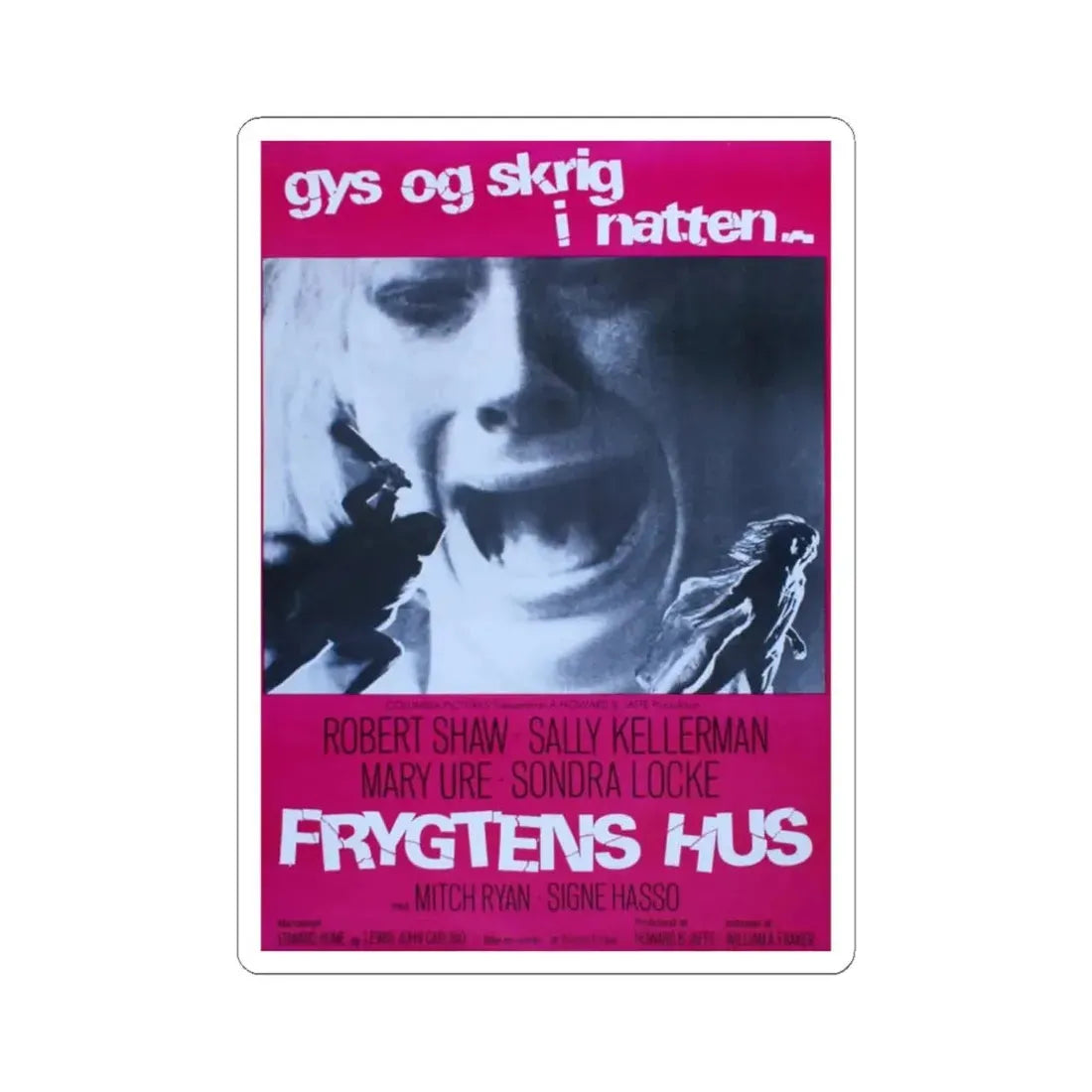 REFLECTION OF FEAR (DANISH) 1972 Movie Poster - STICKER Vinyl Kiss-Cut Decal 6 Inch White - The Sticker Space