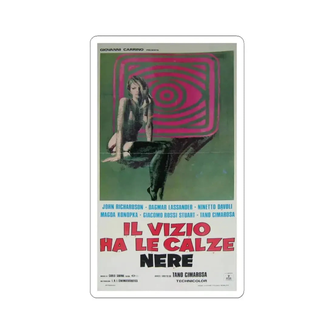 REFLECTIONS IN BLACK 1975 Movie Poster - STICKER Vinyl Kiss-Cut Decal 3 Inch White - The Sticker Space