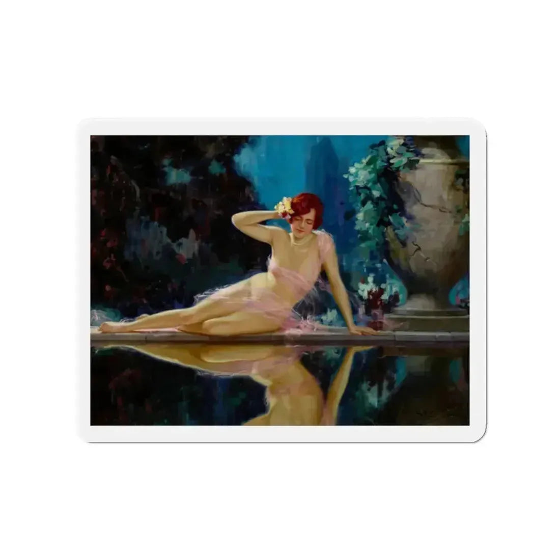 Reflections (Magazine Illustration) Refrigerator Magnet 2 Inch Die-Cut - The Sticker Space