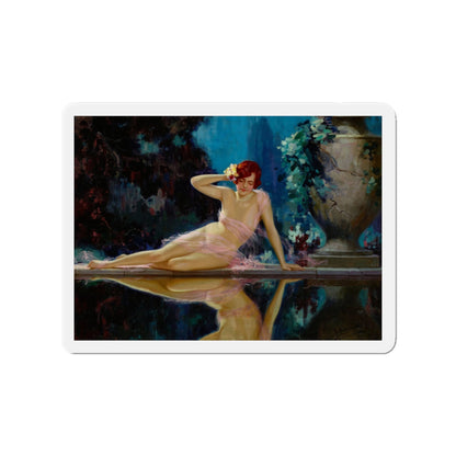 Reflections (Magazine Illustration) Refrigerator Magnet-3" x 3"-The Sticker Space