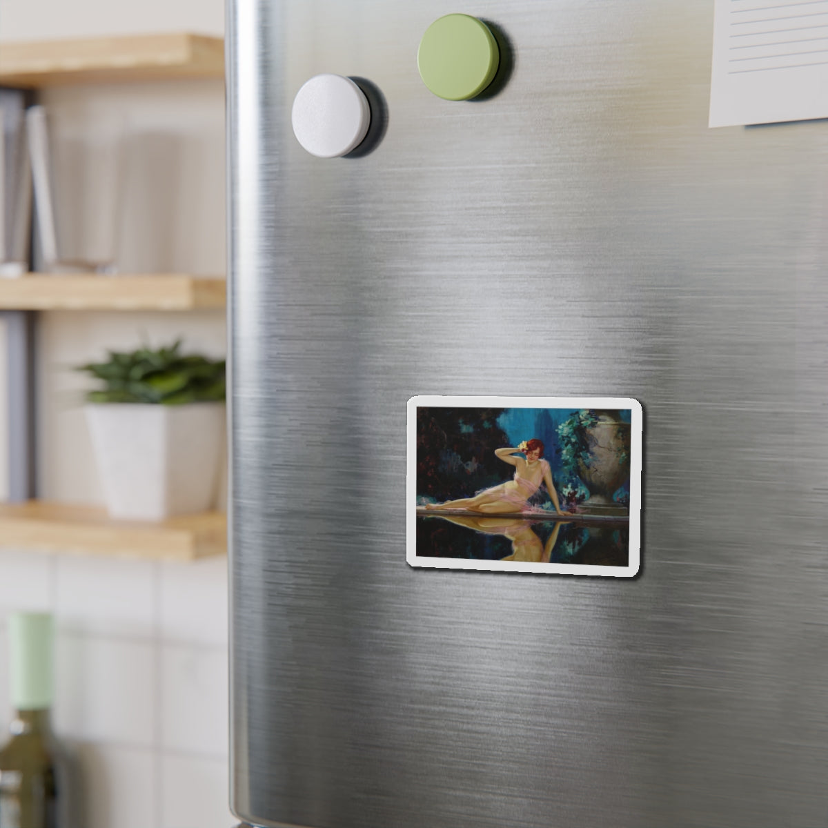 Reflections (Magazine Illustration) Refrigerator Magnet-The Sticker Space