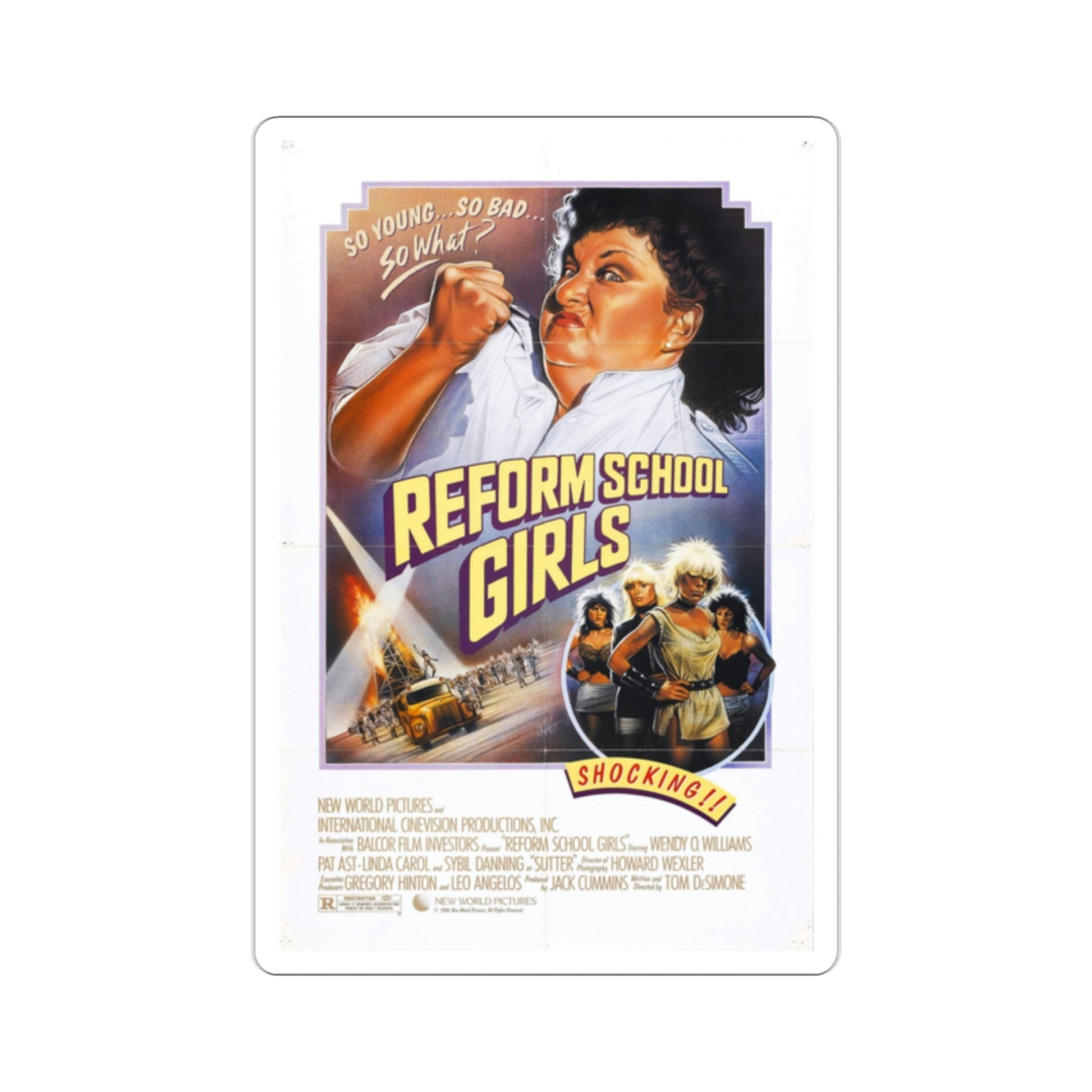 Reform School Girls 1986 Movie Poster STICKER Vinyl Die-Cut Decal-2 Inch-The Sticker Space