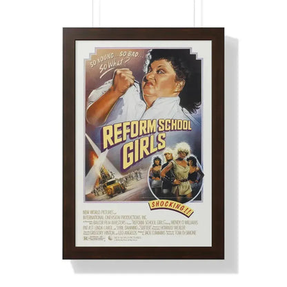 REFORM SCHOOLGIRLS 1986 - Framed Movie Poster 16″ x 24″ Walnut - The Sticker Space
