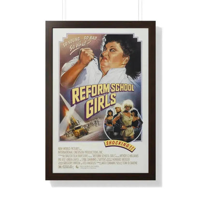 REFORM SCHOOLGIRLS 1986 - Framed Movie Poster 20" x 30" Walnut - The Sticker Space