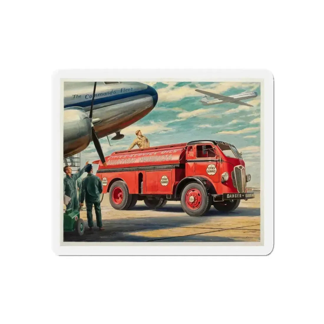 Refueling the Fleet (Magazine Illustration) Refrigerator Magnet 5 Inch Die-Cut - The Sticker Space
