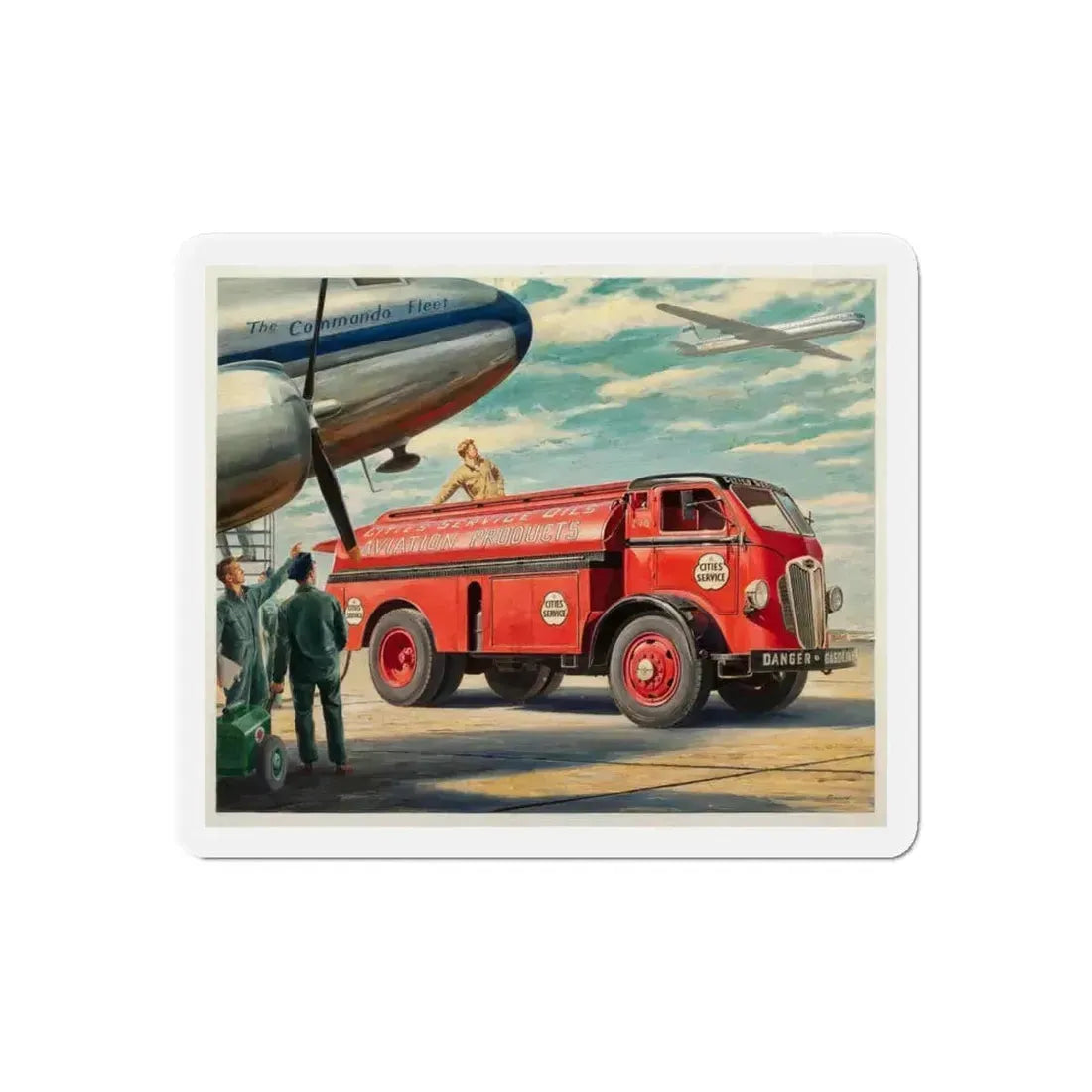 Refueling the Fleet (Magazine Illustration) Refrigerator Magnet 6 Inch Die-Cut - The Sticker Space