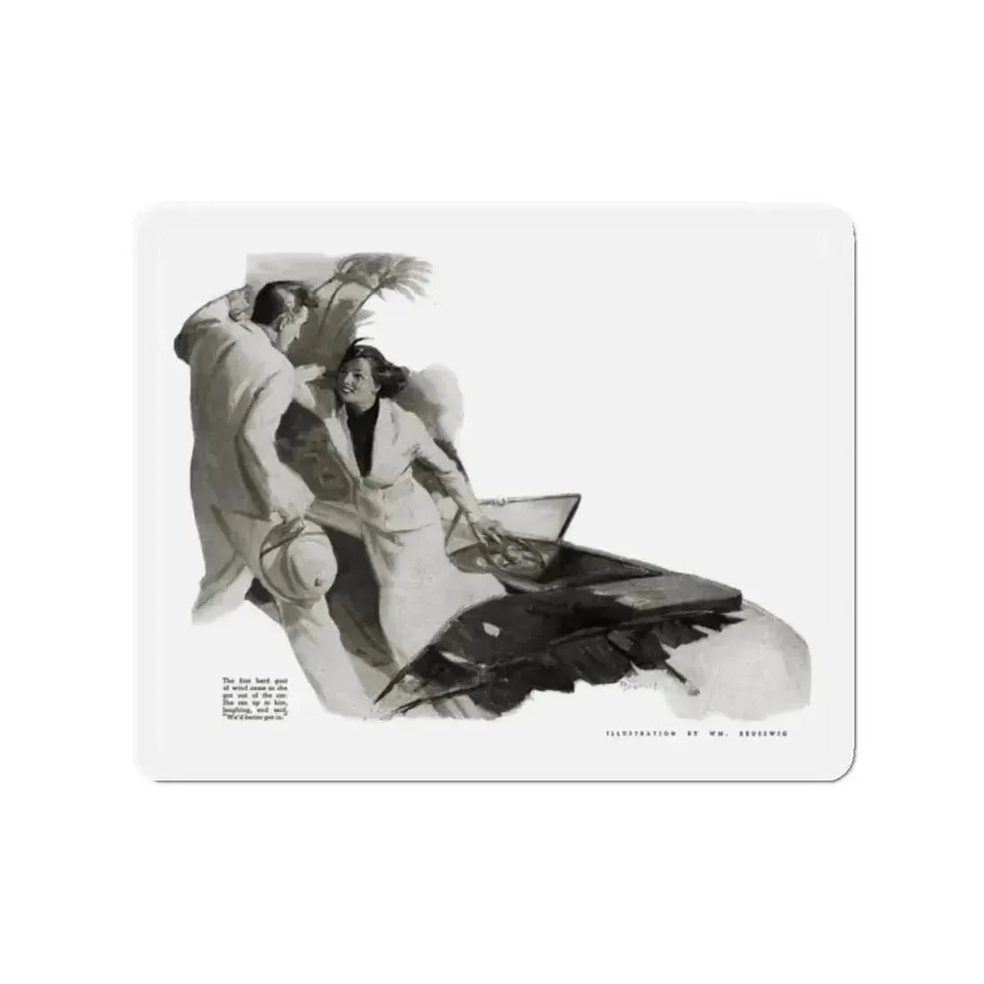 Refuge, Liberty magazine, May 23, 1936 (Magazine Illustration) Refrigerator Magnet 2 Inch Die-Cut - The Sticker Space