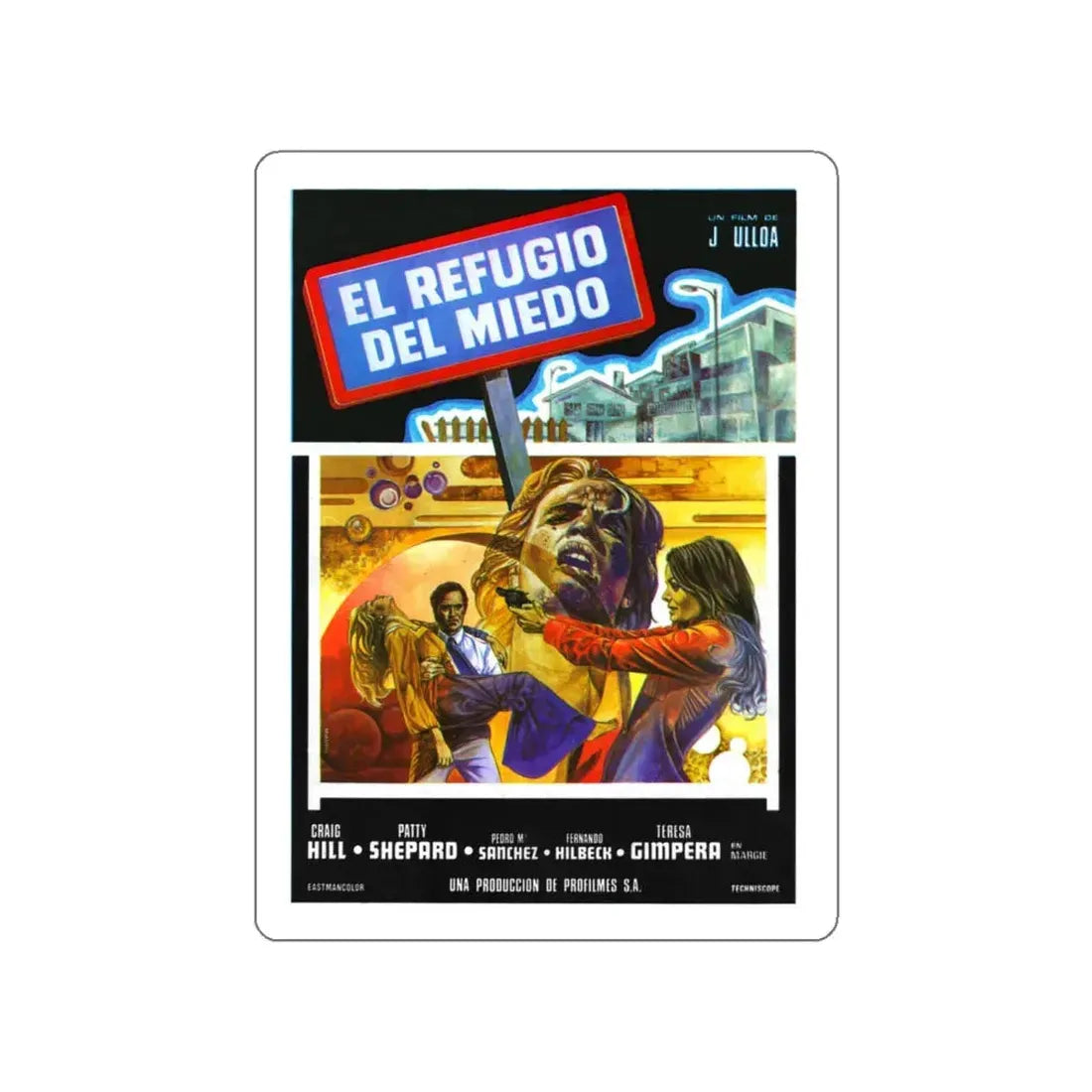 REFUGE OF FEAR 1974 Movie Poster STICKER Vinyl Die-Cut Decal 6 Inch - The Sticker Space