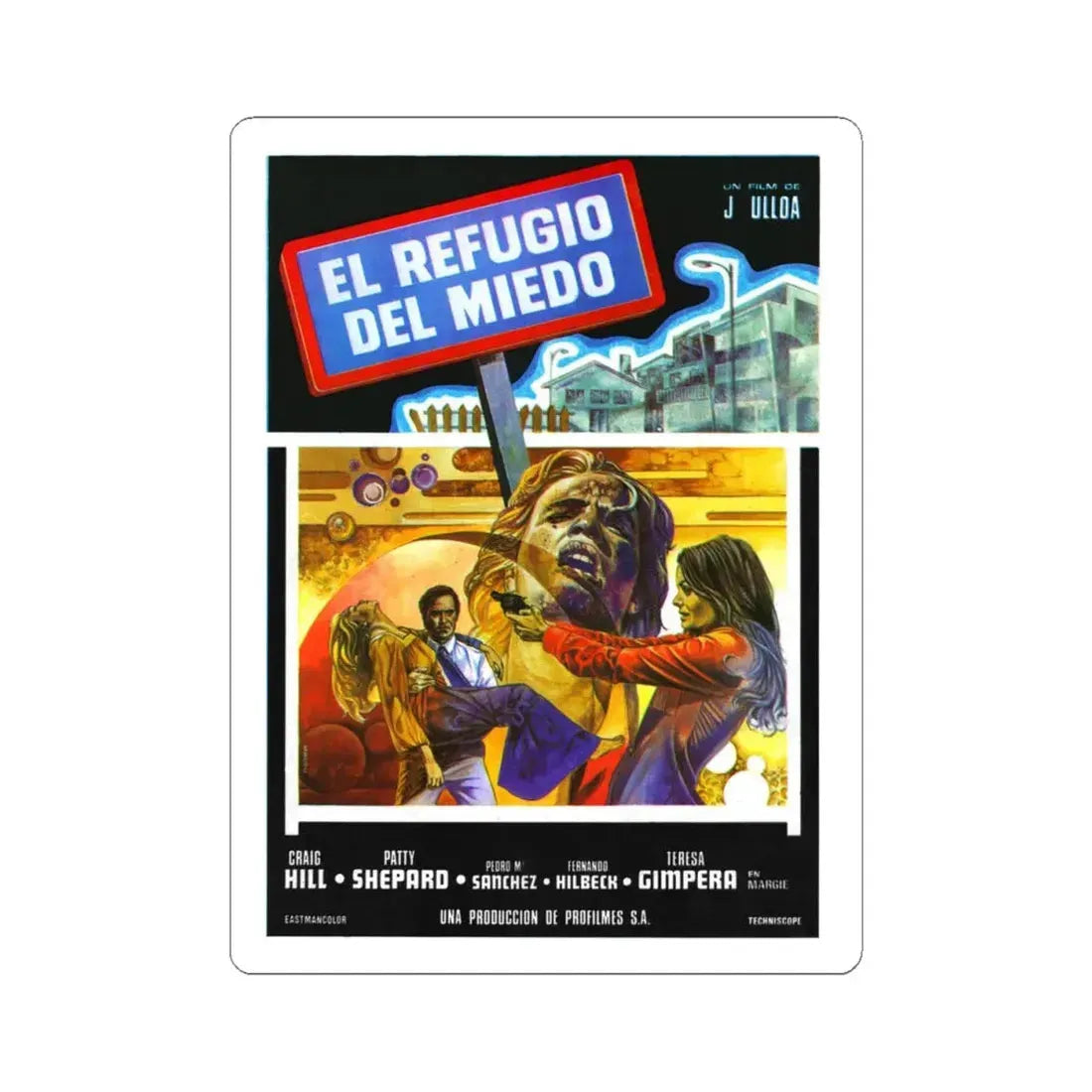REFUGE OF FEAR 1974 Movie Poster - STICKER Vinyl Kiss-Cut Decal 4 Inch White - The Sticker Space