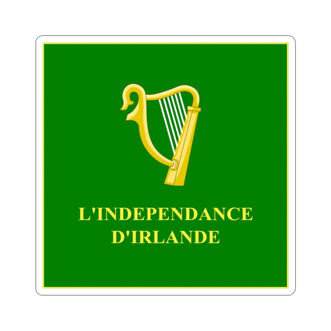 Regimental Colours of the Irish Legion Obverse (Ireland) STICKER Vinyl Kiss-Cut Decal 3 Inch White - The Sticker Space