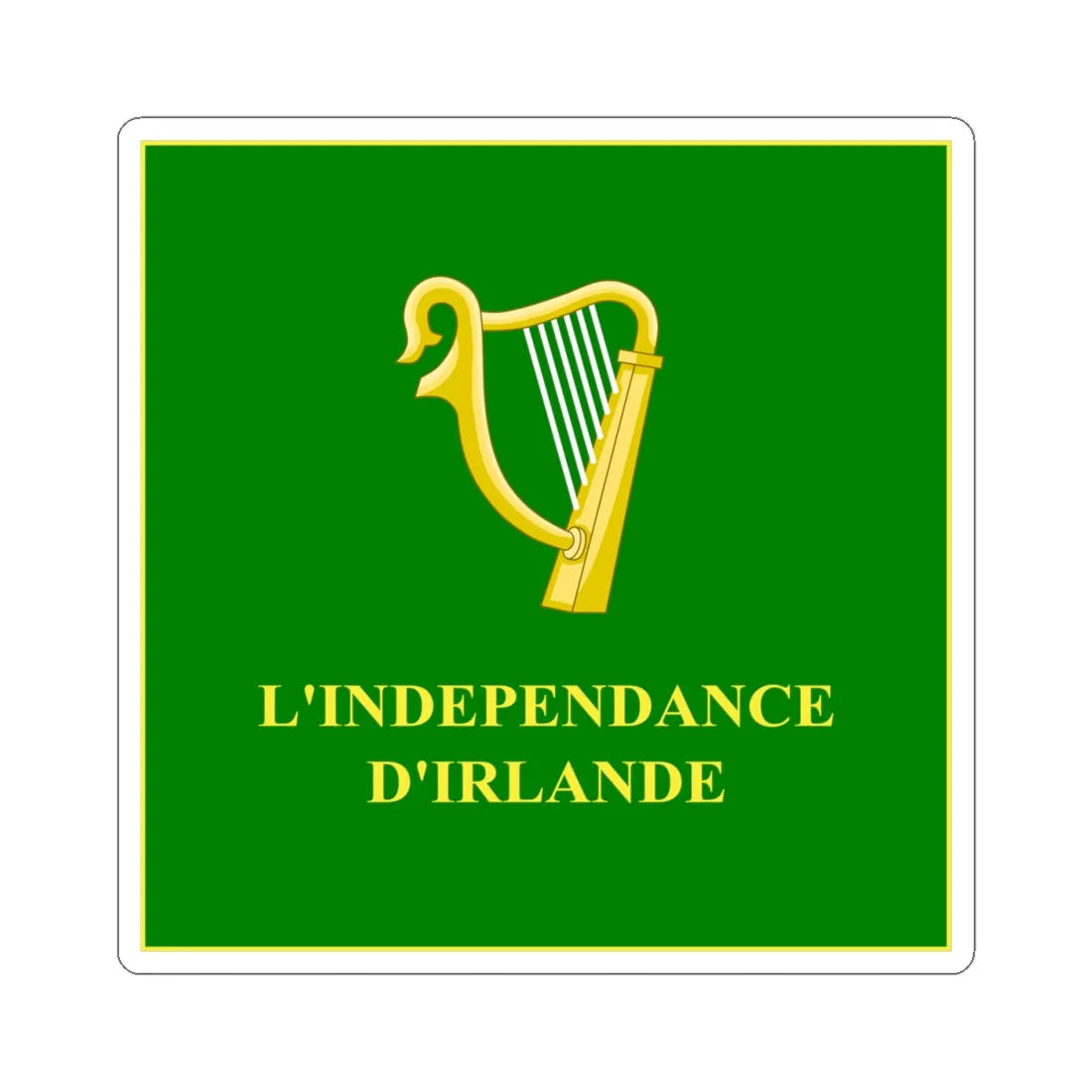 Regimental Colours of the Irish Legion Obverse (Ireland) STICKER Vinyl Kiss-Cut Decal 4 Inch White - The Sticker Space