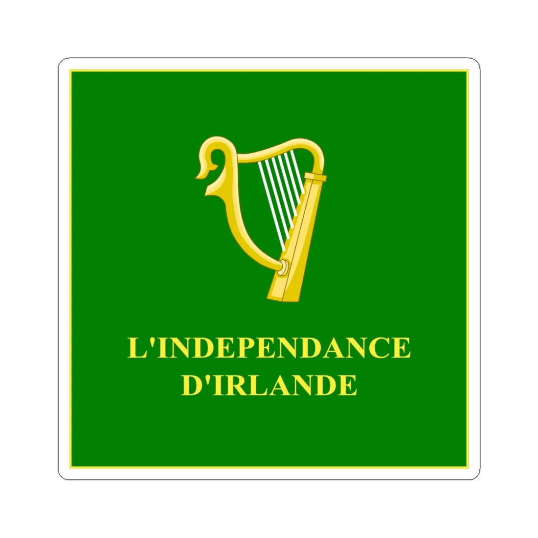 Regimental Colours of the Irish Legion Obverse (Ireland) STICKER Vinyl Kiss-Cut Decal 6 Inch White - The Sticker Space