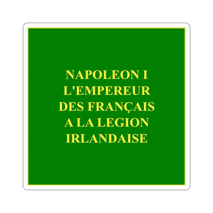 Regimental Colours of the Irish Legion Reverse (Ireland) STICKER Vinyl Kiss-Cut Decal 6 Inch White - The Sticker Space