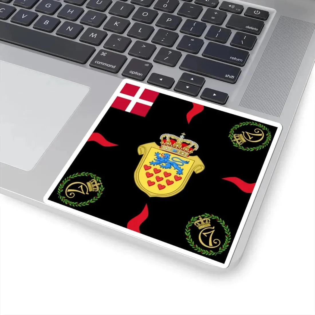 Regimental flag of 1st Jutland Infantry Regiment (Denmark) STICKER Vinyl Kiss-Cut Decal - The Sticker Space