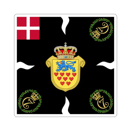 Regimental flag of 3rd Jutland Infantry Regiment (Denmark) STICKER Vinyl Kiss-Cut Decal 2 Inch White - The Sticker Space