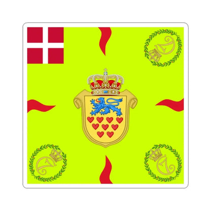 Regimental flag of Aarhus Infantry Regiment (Denmark) STICKER Vinyl Kiss-Cut Decal 2 Inch White - The Sticker Space