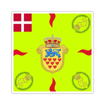 Regimental flag of Aarhus Infantry Regiment (Denmark) STICKER Vinyl Kiss-Cut Decal 4 Inch White - The Sticker Space