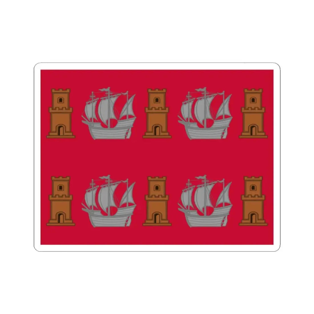 Regimental flag of Bornholm Infantry Regiment (Denmark) STICKER Vinyl Kiss-Cut Decal 2 Inch White - The Sticker Space